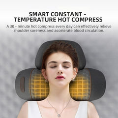 Orthopedic neck massage pillow with heat therapy